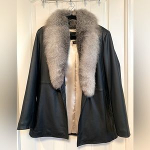 Genuine leather, 100% fur coat